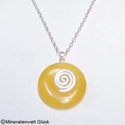 Orangencalcit Donut, Donutscheiben, Mineralien, Edelsteine, Heilsteine