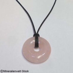 Rosenquarz Donut, Donutscheiben, Mineralien, Edelsteine, Heilsteine