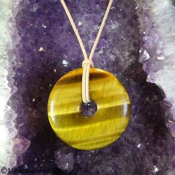 Tigerauge Donut Scheiben, Edelsteinscheiben, Mineralien, Edelsteine, Heilsteine