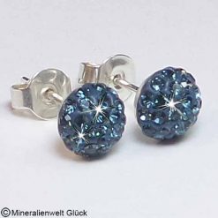 Ohrstecker Halbkugel blau, Ohrschmuck, Edelsteine, Heilsteine