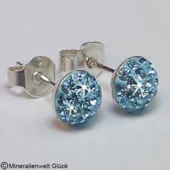 Ohrstecker Halbkugel hellblau, Ohrschmuck, Edelsteine, Heilsteine