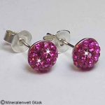 Ohrstecker Halbkugel pink, Ohrschmuck, Edelsteine, Heilsteine