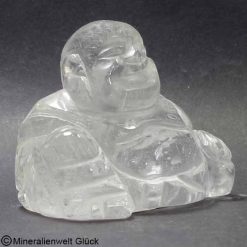 Bergkristall Buddha, Dalai Lama, Edelsteinfigur, Edelsteine, Heilsteine