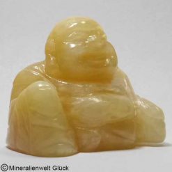 Orangencalcit Buddha, Dalai Lama, Edelsteinfigur, Edelsteine, Heilsteine