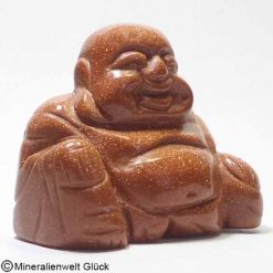 Goldfluss Buddha, Dalai Lama, Edelsteinfigur, Edelsteine, Heilsteine