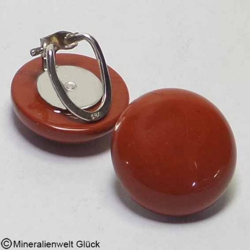 Ohrclips Jaspis rot, Schmuck, Edelsteine, Heilsteine