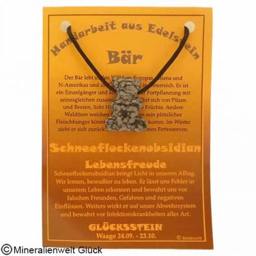 Schneeflockenobsidian Bär, Sternzeichen, Edelsteine, Heilsteine