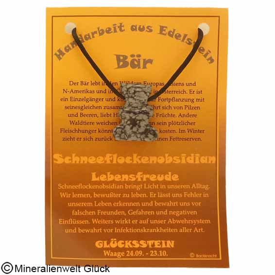 Schneeflockenobsidian Bär, Sternzeichen, Edelsteine, Heilsteine