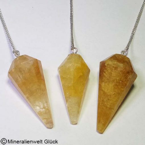 Goldquarz Pendel, Edelsteine, Mineralien