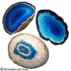 Achatscheiben blau, Edelsteine, Mineralien