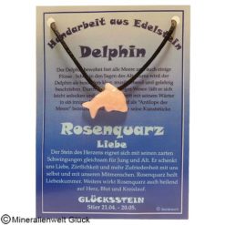 Rosenquarz Delphin, Edelsteine, Mineralien