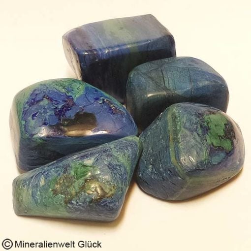 Azurit Malachit Trommelstein, Edelsteine, Heilsteine, Mineralien