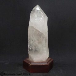 Bergkristall auf Holzsockel (9), Edelsteine, Mineralien