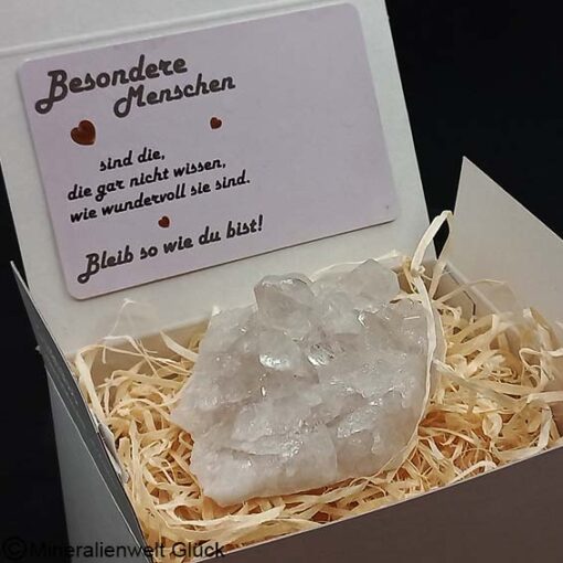Bergkristall Geschenkbox, Edelsteine, Mineralien