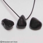 Schungit Trommelsteine gebohrt, Trommelsteine, Edelsteine, Heilsteine